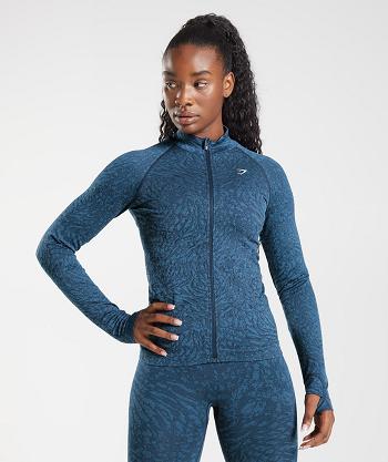 Accessories Gymshark Adapt Animal Zip Through Mujer Azul Marino | MX_4543UZG