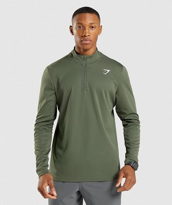 Accessories Gymshark Arrival 1/4 Zip Pullover Hombre Verde Oliva | MX_3499EBC