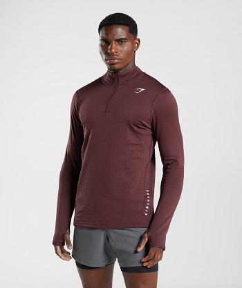 Accessories Gymshark Deporte 1/4 Zip Hombre Vino | MX_3505OKI