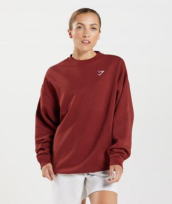 Accessories Gymshark Entrenamiento Oversized Sweatshirt Mujer Rojos | MX_4518GSO