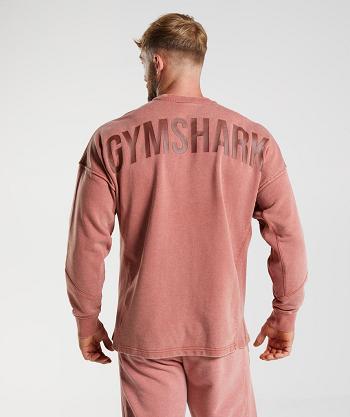 Accessories Gymshark Power Washed Crew Hombre Rosas Marrom | MX_3530GSO