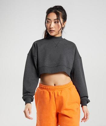 Accessories Gymshark Rest Day Sweats Cropped Pullover Mujer Negros | MX_4531XYU