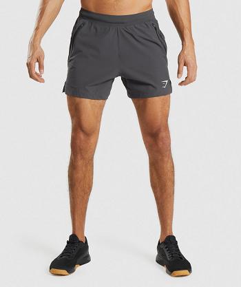 Bermudas Gymshark Apex 5" Perform Hombre Negros Grises | MX_3569ZUT