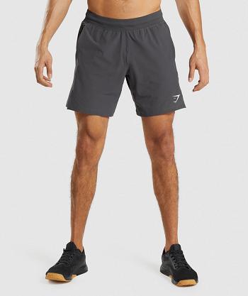 Bermudas Gymshark Apex 8" Function Hombre Negros Grises | MX_3538HAP