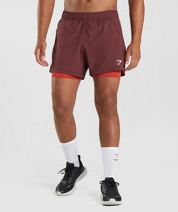 Bermudas Gymshark Deporte 5" 2 In 1 Hombre Vino Rojos | MX_3611AHK