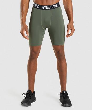 Bermudas Gymshark Element Baselayer Hombre Verde Oliva | MX_2937VRW