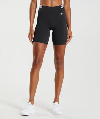 Bermudas Gymshark Entrenamiento Brandmark Cycling Mujer Negros | MX_4655FDN