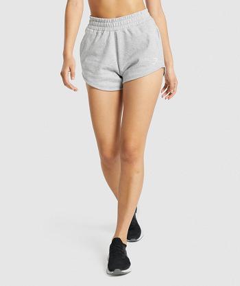 Bermudas Gymshark Entrenamiento Sweat Mujer Grises Claro | MX_4640MQZ