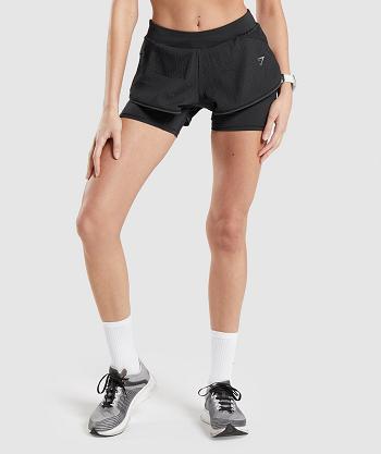 Bermudas Gymshark Speed 2 In 1 Corta Mujer Negros | MX_4560VRW