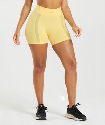 Bermudas Gymshark Whitney Mesh Mujer Amarillos | MX_4579JPQ