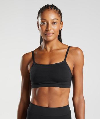 Bralette Gymshark Seamless Jacquard Mujer Negros | MX_3923AHK