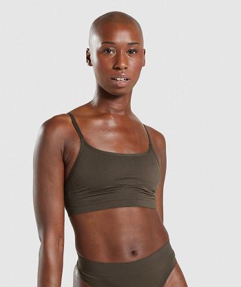 Bralette Gymshark Seamless Scoop Neck Mujer Marrom | MX_3914WNB