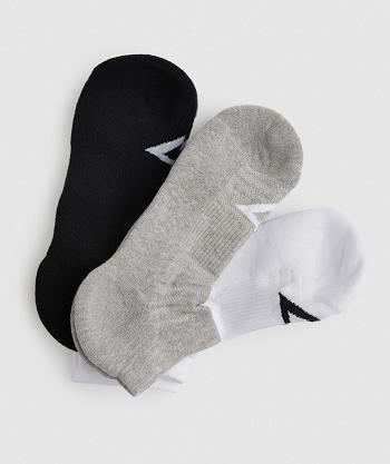 Calcetines Gymshark Ankle 3pk Accessories Blancos Grises Claro Negros | MX_2791LIS