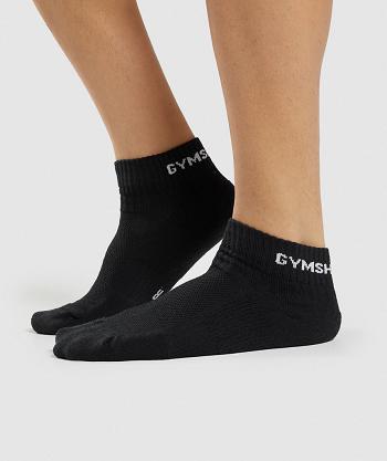 Calcetines Gymshark Jacquard Quarter 3Pk Hombre Negros | MX_3764ILH