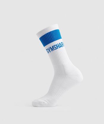 Calcetines Gymshark Premium Jacquard Single Accessories Blancos Azules | MX_2787GSO