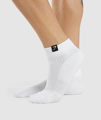 Calcetines Gymshark Woven Tab Sneaker 3pk Accessories Blancos | MX_2782WNB