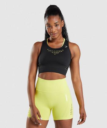 Camisa Recortada Gymshark Energy Seamless Mujer Negros | MX_4371JPQ