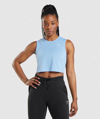 Camisa Recortada Gymshark Entrenamiento Mujer Azules | MX_4415HAP