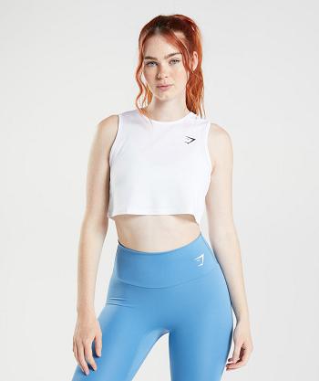 Camisa Recortada Gymshark Entrenamiento Mujer Blancos | MX_4429VRW