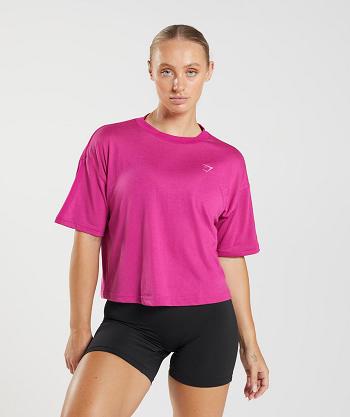 Camisa Recortada Gymshark Gs Power Midi Mujer Rosas | MX_4441OKI