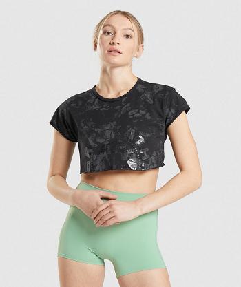 Camisa Recortada Gymshark Kk Fit Raw Mujer Negros Camuflados | MX_4344GSO