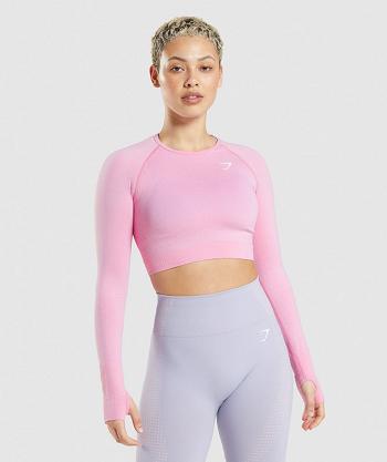 Camisa Recortada Gymshark Vital Seamless 2.0 Mujer Rosas | MX_4377VRW