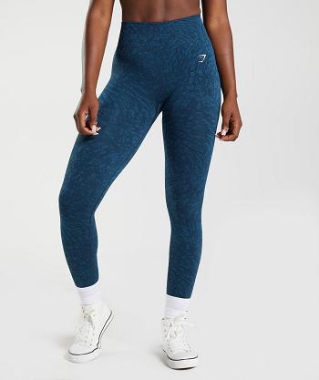 Leggins Gymshark Adapt Animal Seamless Mujer Azul Marino | MX_4854HAP