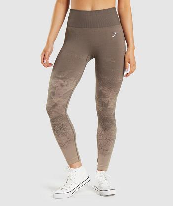 Leggins Gymshark Adapt Ombre Seamless Mujer Marrom | MX_4734HAP