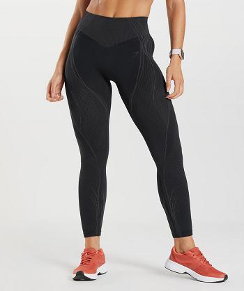 Leggins Gymshark Apex Seamless Mujer Negros Negros Grises | MX_4833DFM