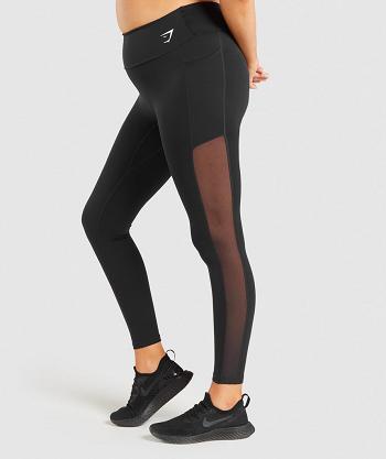 Leggins Gymshark Entrenamiento Mesh Pocket Mujer Negros | MX_4762JPQ