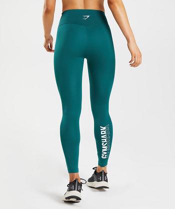 Leggins Gymshark Fraction Mujer Turquesa | MX_4837JPQ