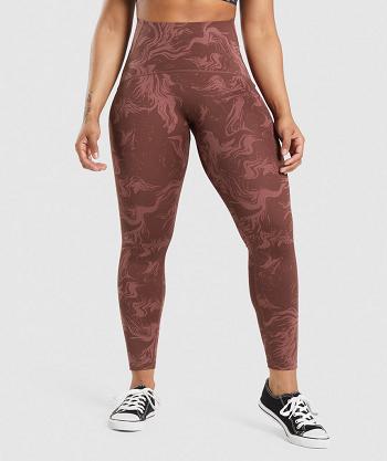 Leggins Gymshark Gs Power High Rise Mujer Rosas Marrom | MX_4777FDN