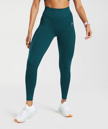 Leggins Gymshark Sweat Seamless Sculpt Mujer Turquesa | MX_4758DFM