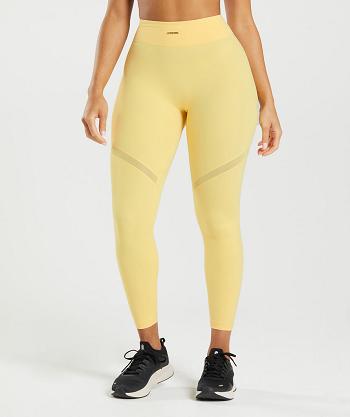 Leggins Gymshark Whitney Mesh Mujer Amarillos | MX_4739XYU