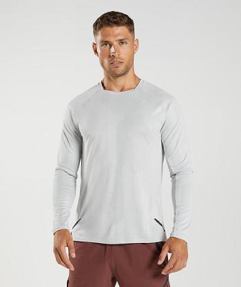 Long Sleeve Gymshark Apex Hombre Grises Claro Blancos | MX_3362CTV