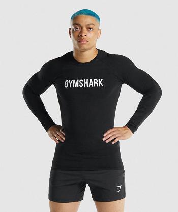 Long Sleeve Gymshark Apollo Hombre Negros | MX_3357JPQ