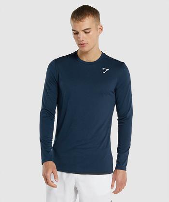 Long Sleeve Gymshark Arrival Hombre Azul Marino | MX_3411KOR