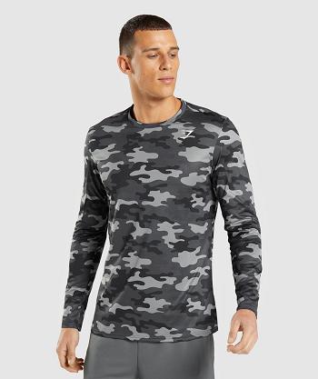 Long Sleeve Gymshark Arrival Hombre Grises | MX_3358KOR