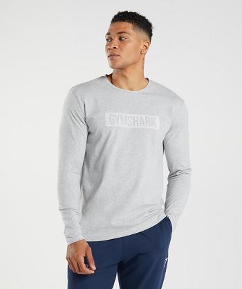 Long Sleeve Gymshark Block Hombre Grises Claro | MX_3419MQZ