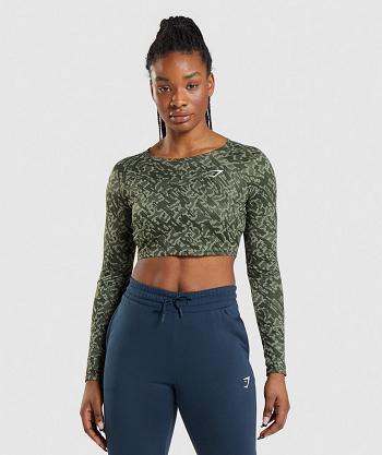 Long Sleeve Gymshark Entrenamiento Mujer Verdes | MX_4257FDN