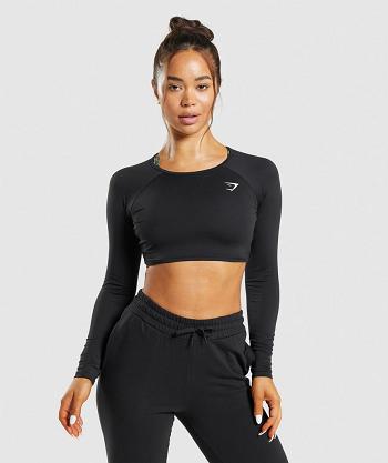 Long Sleeve Gymshark Entrenamiento Mujer Negros | MX_4279EBC