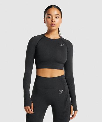 Long Sleeve Gymshark Vital Seamless 2.0 Mujer Negros | MX_4272CTV