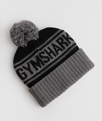 Sombreros Gymshark Pom Beanie Accessories Negros Grises | MX_2837SGL