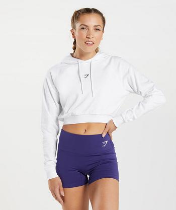 Sudadera Con Capucha Gymshark Entrenamiento Cropped Mujer Blancos | MX_4308DFM