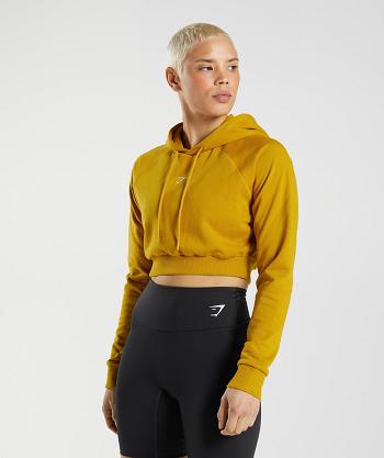 Sudadera Con Capucha Gymshark Entrenamiento Cropped Mujer Amarillos | MX_4317GSO