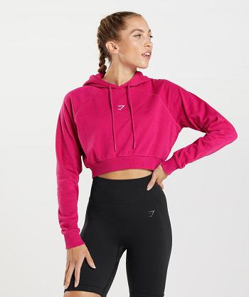 Sudadera Con Capucha Gymshark Entrenamiento Cropped Mujer Rosas | MX_4321LIS