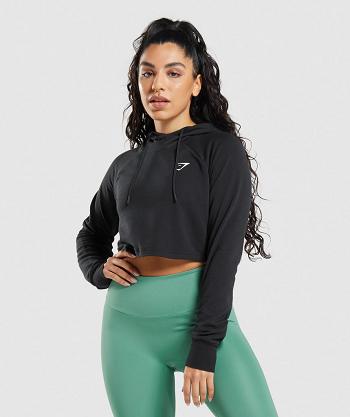 Sudadera Con Capucha Gymshark Entrenamiento Cropped Mujer Negros | MX_4323XYU