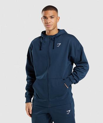 Sudadera Con Capucha Gymshark Essential Zip Up Hombre Azul Marino | MX_3488KOR