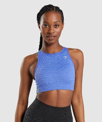 Sujetadores Deportivos Gymshark Adapt Animal Seamless Mujer Azules | MX_4111JPQ