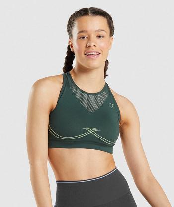 Sujetadores Deportivos Gymshark Apex Seamless Mujer Obsidian Verdes Verdes | MX_4059JPQ